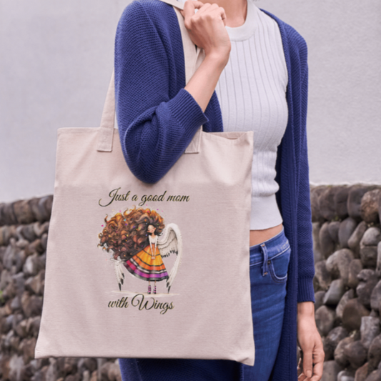 Jute Bag Mom with Wings